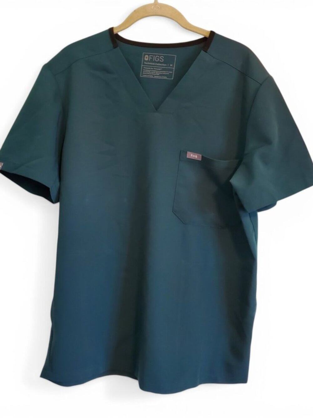 FIGS Dark Green One Pocket Scrub Top Women's Size Medium - Picture 1 of 8